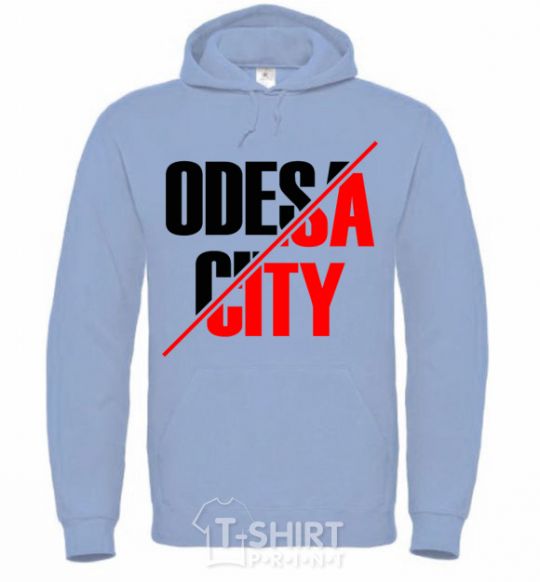 Men`s hoodie Odesa city sky-blue фото