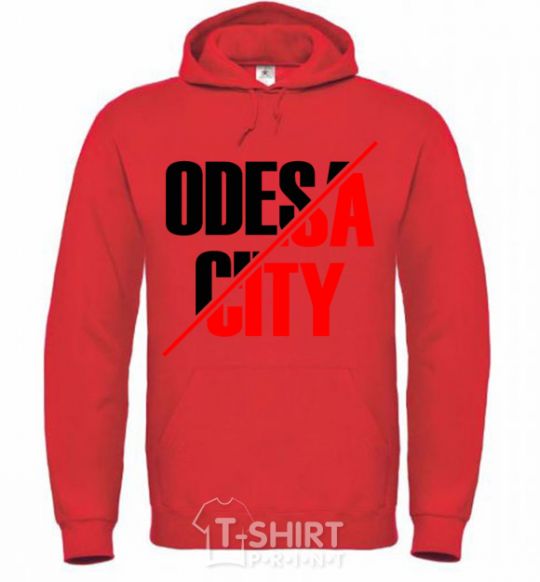 Men`s hoodie Odesa city bright-red фото