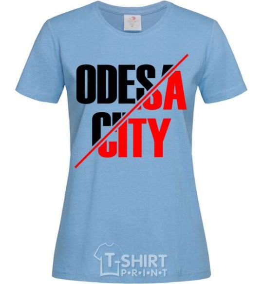 Women's T-shirt Odesa city sky-blue фото