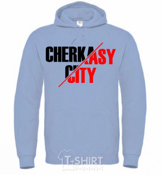 Men`s hoodie Cherkasy city sky-blue фото