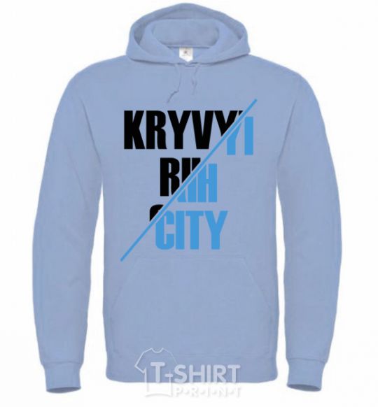 Men`s hoodie Kryvyi Rih city sky-blue фото