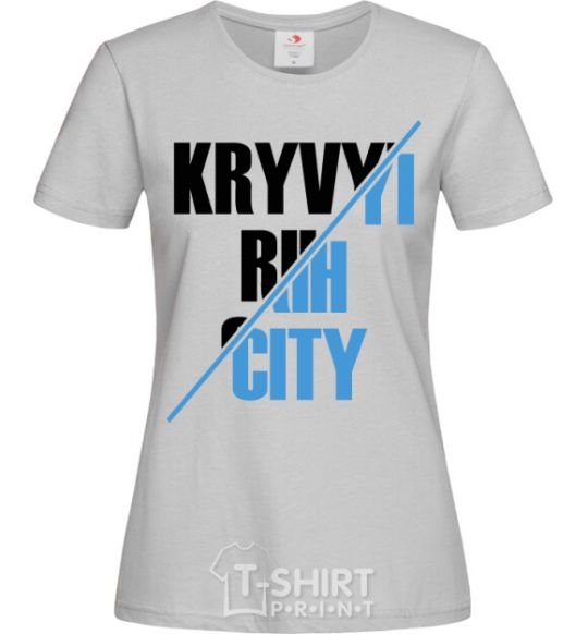 Women's T-shirt Kryvyi Rih city grey фото