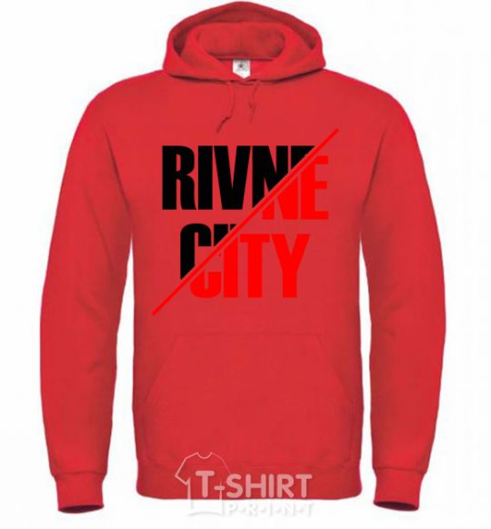 Men`s hoodie Rivne city bright-red фото