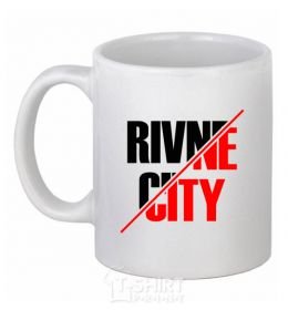Ceramic mug Rivne flag White фото