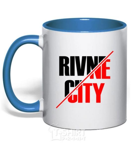 Mug with a colored handle Rivne city royal-blue фото