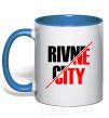 Mug with a colored handle Rivne city royal-blue фото