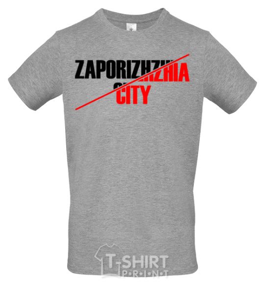 Men's T-Shirt Zaporizhzhia city grey фото