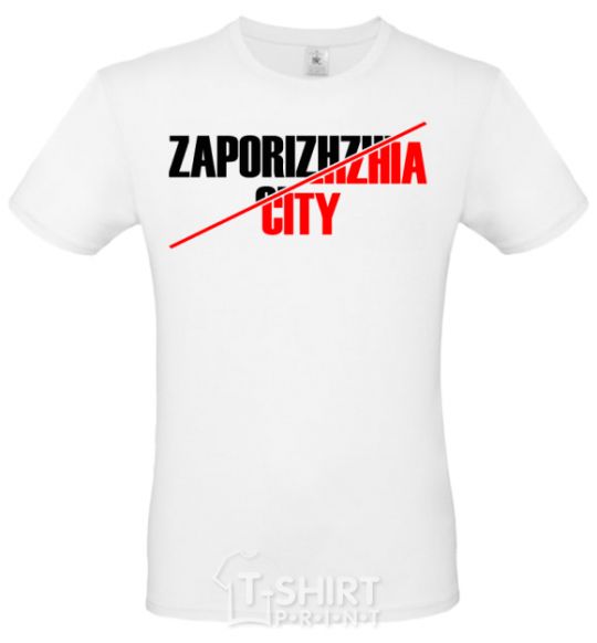 Men's T-Shirt Zaporizhzhia city White фото