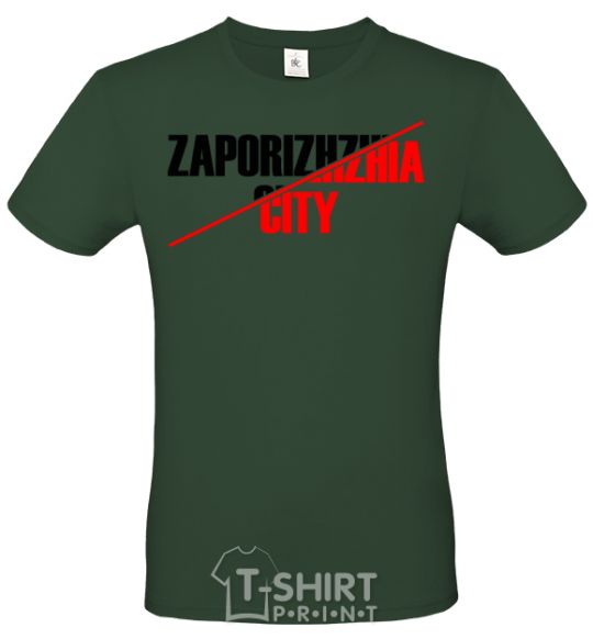 Men's T-Shirt Zaporizhzhia city bottle-green фото