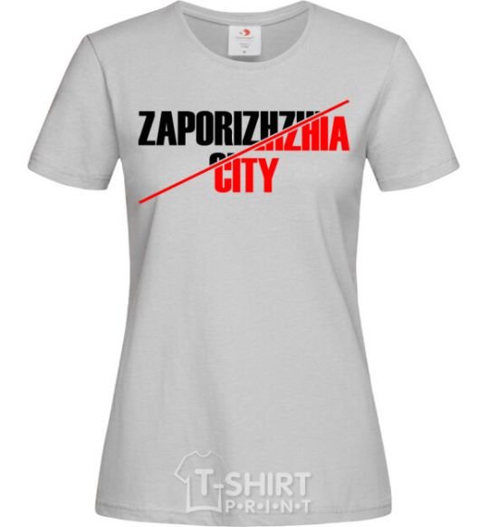 Women's T-shirt Zaporizhzhia city grey фото