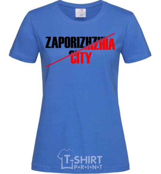 Women's T-shirt Zaporizhzhia city royal-blue фото