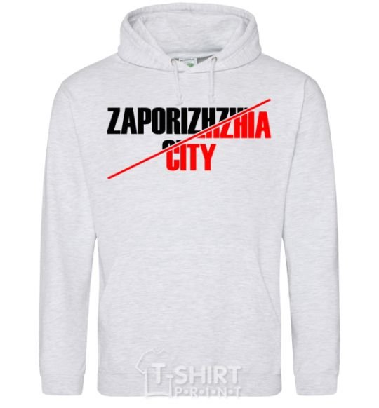 Men`s hoodie Zaporizhzhia city sport-grey фото