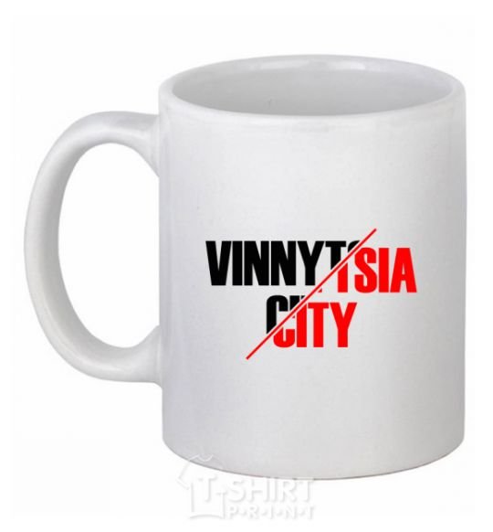 Ceramic mug Vinnytsia city White фото