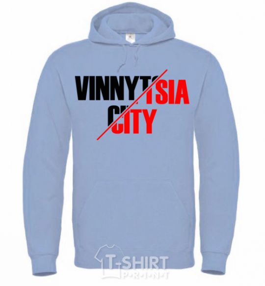 Men`s hoodie Vinnytsia city sky-blue фото