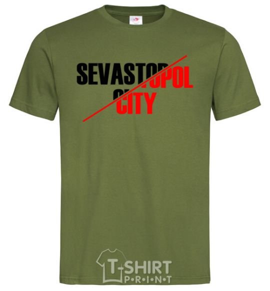 Мужская футболка Sevastopol city Оливковый фото