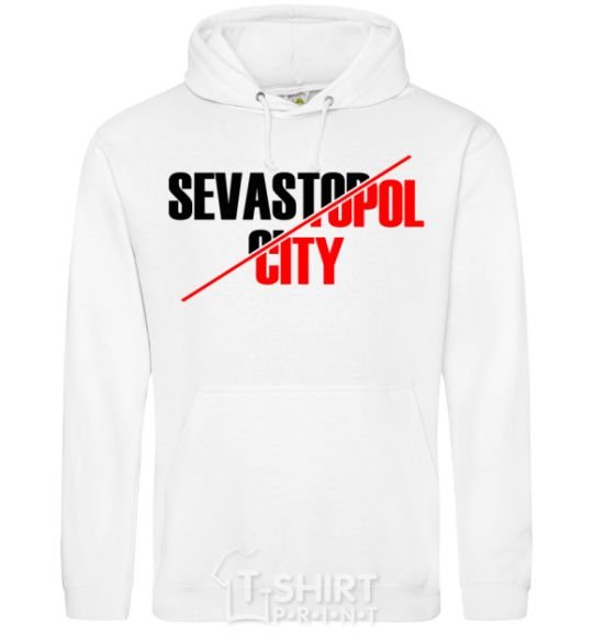 Men`s hoodie Sevastopol city White фото