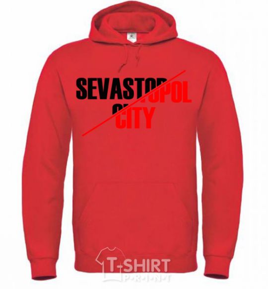 Men`s hoodie Sevastopol city bright-red фото