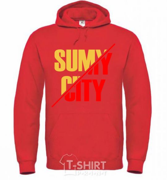 Мужская толстовка (худи) Sumy city Ярко-красный фото