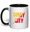 Mug with a colored handle Sumy city black фото