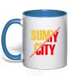 Mug with a colored handle Sumy city royal-blue фото