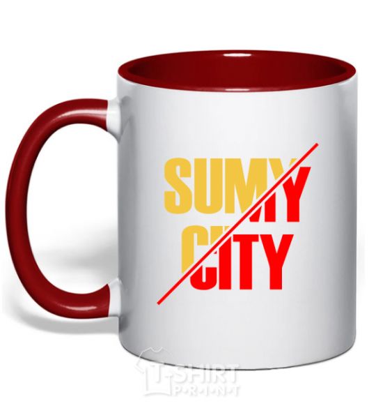 Чашка с цветной ручкой Sumy city Красный фото
