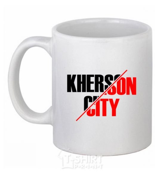 Ceramic mug Kherson city White фото