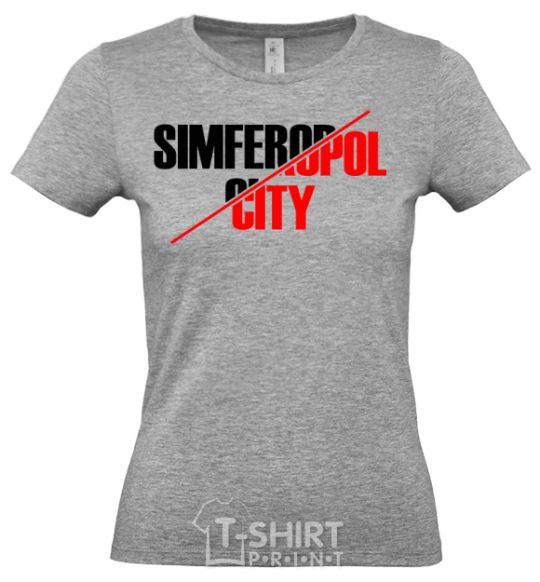 Women's T-shirt Simferopol city grey фото