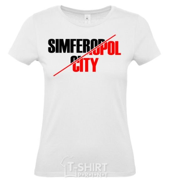 Women's T-shirt Simferopol city White фото