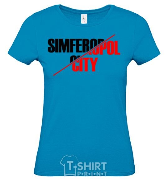 Women's T-shirt Simferopol city sky-blue фото