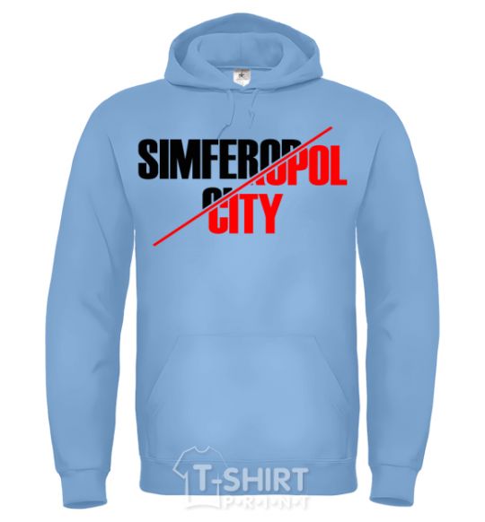 Men`s hoodie Simferopol city sky-blue фото