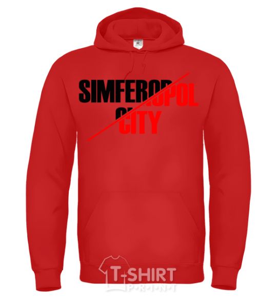 Men`s hoodie Simferopol city bright-red фото