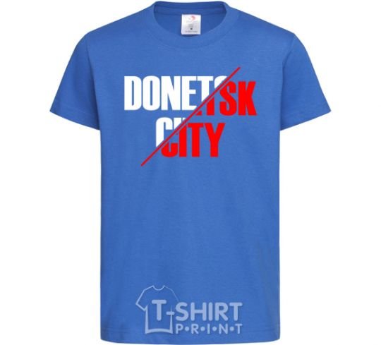 Kids T-shirt Donetsk city royal-blue фото