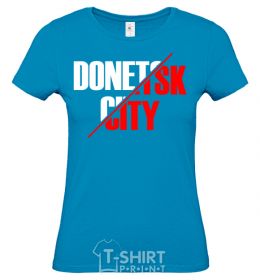 Women's T-shirt Donetsk city sky-blue фото