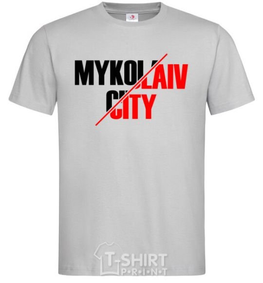 Men's T-Shirt Mykolaiv city grey фото