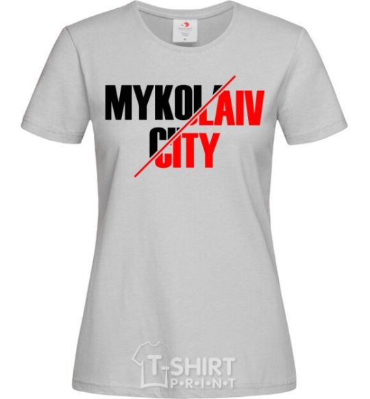 Women's T-shirt Mykolaiv city grey фото