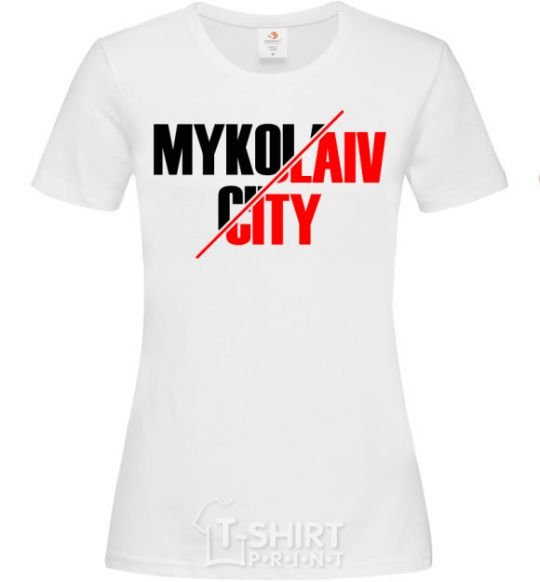 Women's T-shirt Mykolaiv city White фото