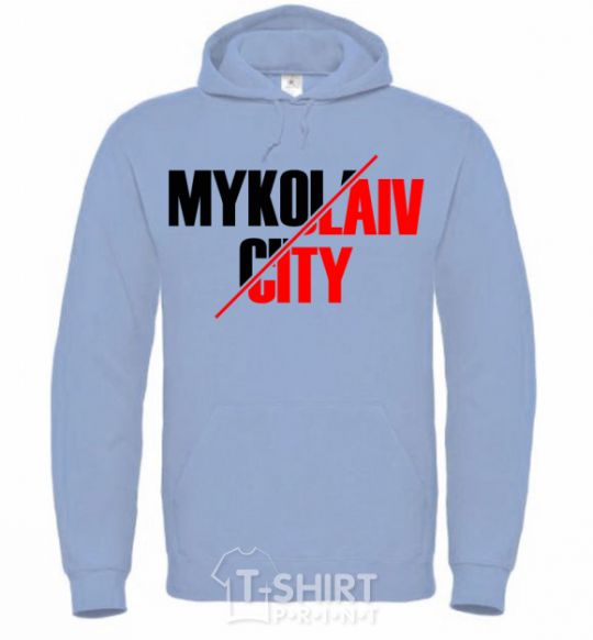 Men`s hoodie Mykolaiv city sky-blue фото