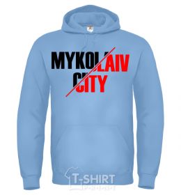 Men`s hoodie Mykolaiv city sky-blue фото