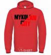 Men`s hoodie Mykolaiv city bright-red фото