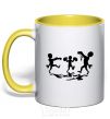 Mug with a colored handle A zombie uprising yellow фото