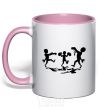 Mug with a colored handle A zombie uprising light-pink фото