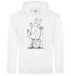 Men`s hoodie A hand from the ground White фото