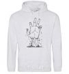 Men`s hoodie A hand from the ground sport-grey фото