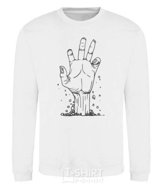 Sweatshirt A hand from the ground White фото