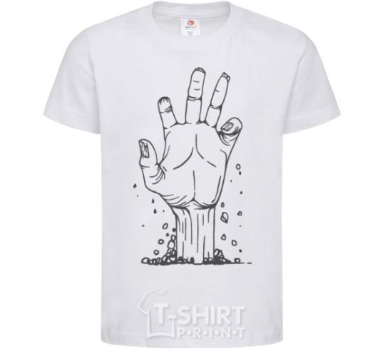 Kids T-shirt A hand from the ground White фото