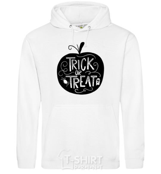 Men`s hoodie Trick or treat pumpkin White фото