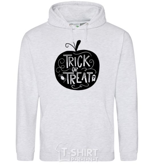 Men`s hoodie Trick or treat pumpkin sport-grey фото