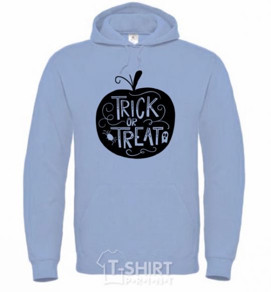 Men`s hoodie Trick or treat pumpkin sky-blue фото