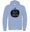 Men`s hoodie Trick or treat pumpkin sky-blue фото