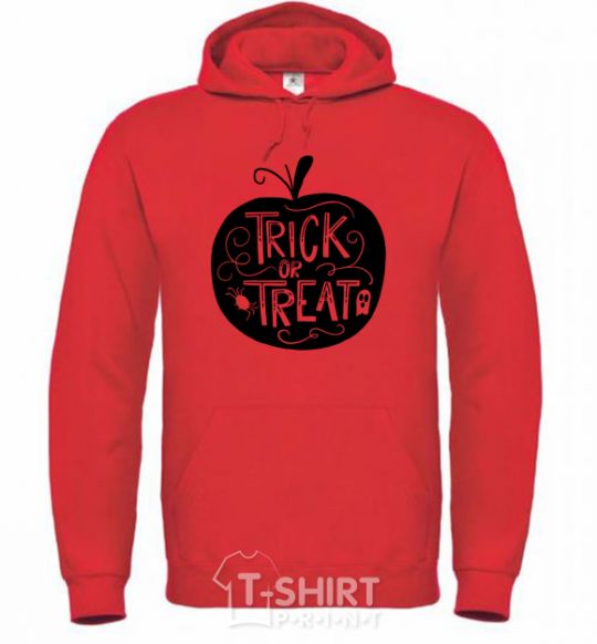 Men`s hoodie Trick or treat pumpkin bright-red фото